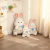 A big white rabbit plush toy, a sleeping doll on the bed, a cute baby bottle rabbit doll, a birthday gift for a girl Specification image